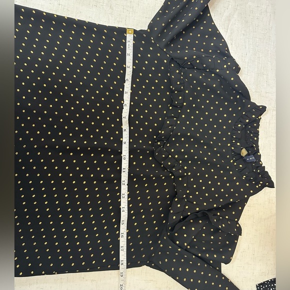 Black Blouse with Gold Polka Dots - Picture 5 of 10